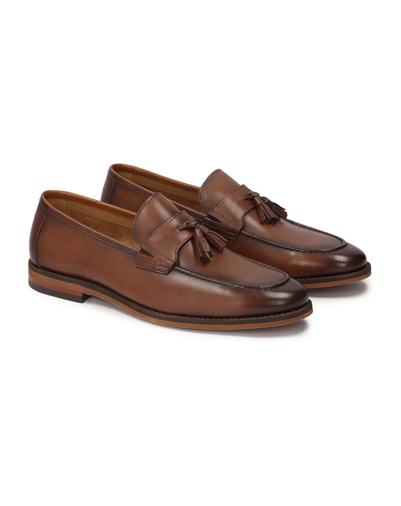 Kazar-Lässige-Herren-Loafer-aus-Leder-braun