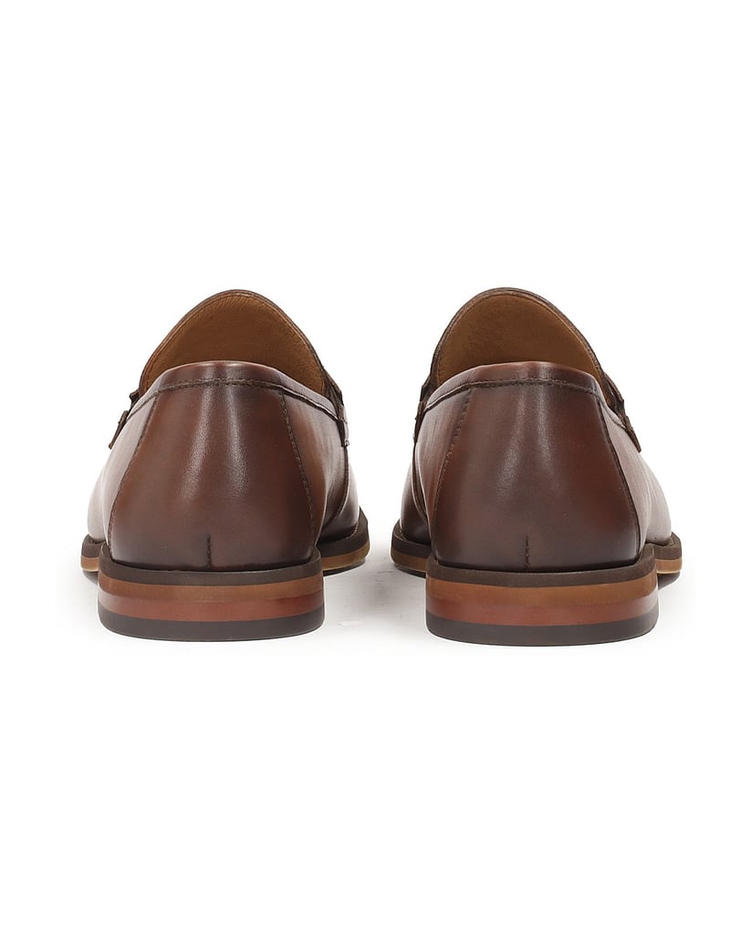 Kazar-Lässige-Herren-Loafer-aus-Leder-braun