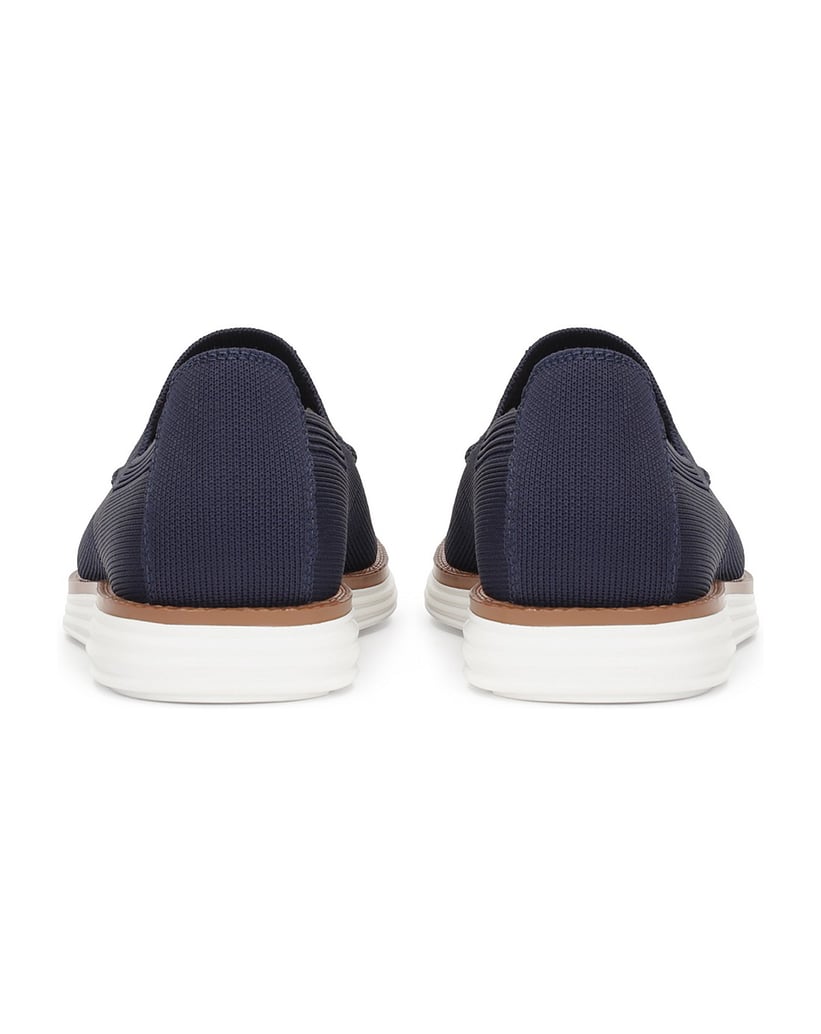 Kazar-Marineblaue-Schlupfschuhe-aus-Stretchmat-dunkelblau