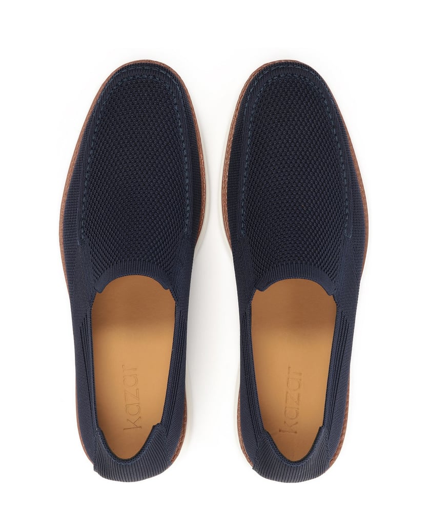 Kazar-Marineblaue-Schlupfschuhe-aus-Stretchmat-dunkelblau