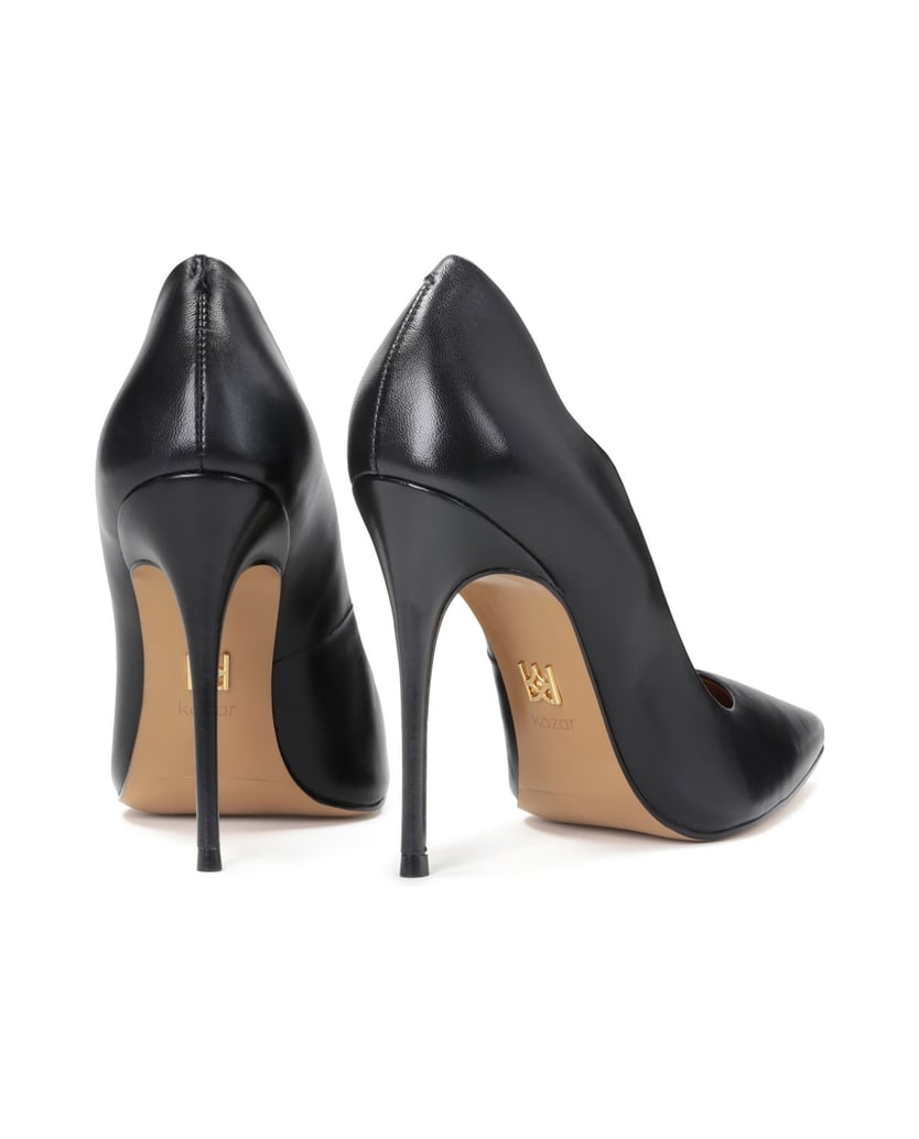 Kazar-Schwarze-hohe-Pumps-mit-gewelltem-Schaft-schwarz
