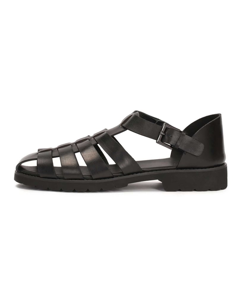 Kazar-Schwarze-Herrensandalen-mit-überzogenem-schwarz