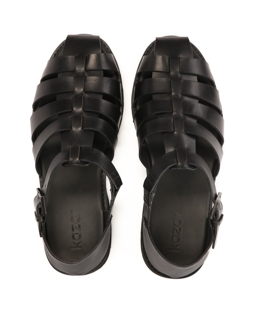 Kazar-Schwarze-Herrensandalen-mit-überzogenem-schwarz