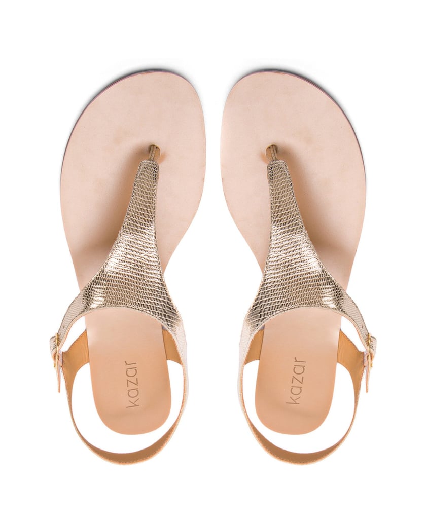 Kazar-Golden-sandals-made-of-embossed-leather-zlatá