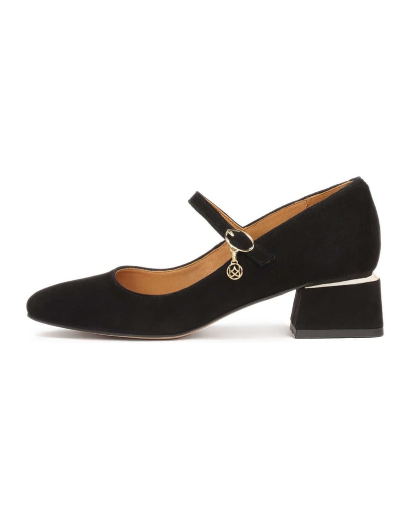 Kazar-Suede-pumps-with-a-strap-on-the-instep-čierna