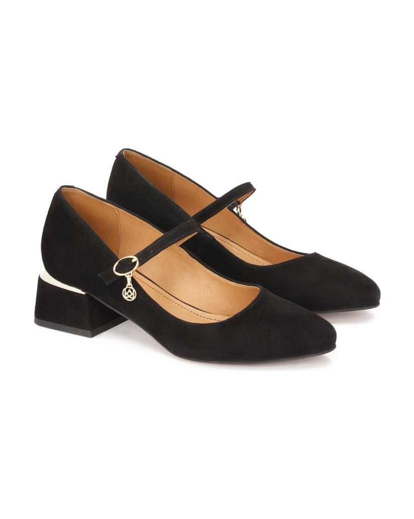 Kazar-Suede-pumps-with-a-strap-on-the-instep-čierna