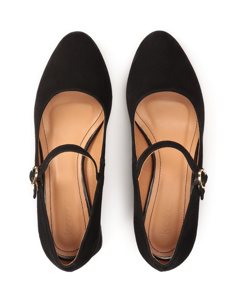 Kazar-Suede-pumps-with-a-strap-on-the-instep-čierna