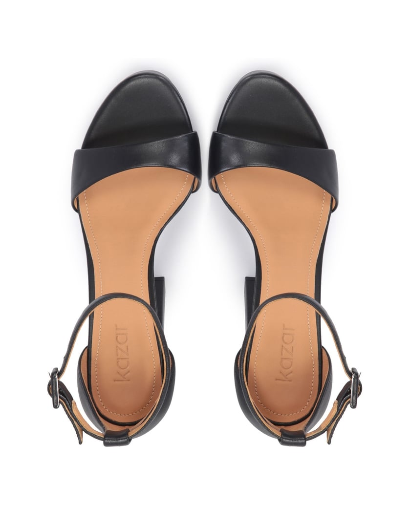 Kazar-Schwarze-Leder-Plateausandalen-mit-Block-schwarz