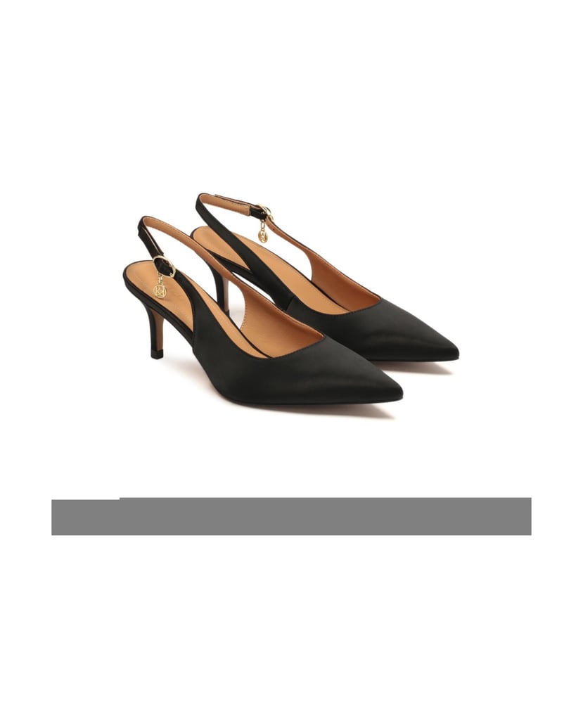 Kazar-Schwarze-Stoffpumps-mit-offenen-Absätzen-schwarz