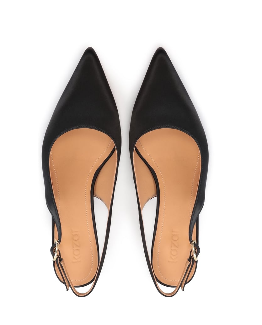 Kazar-Schwarze-Stoffpumps-mit-offenen-Absätzen-schwarz