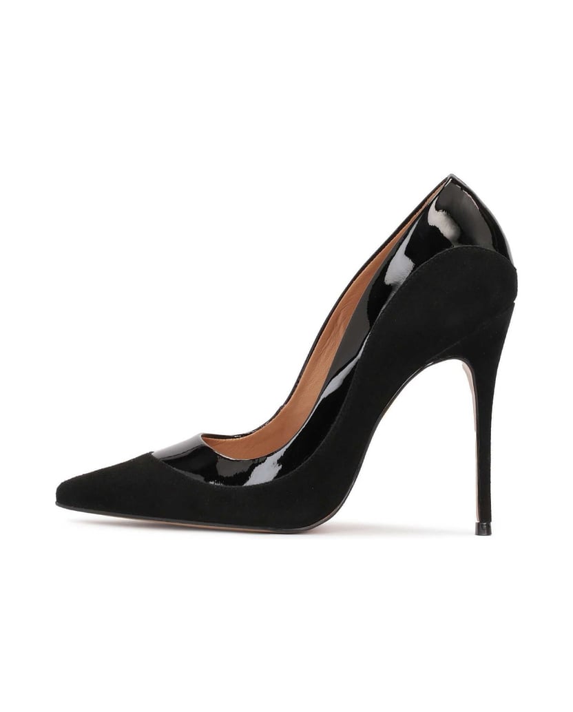 Kazar-Chic-black-pumps-made-of-shiny-patent-leather-and-suede-čierna