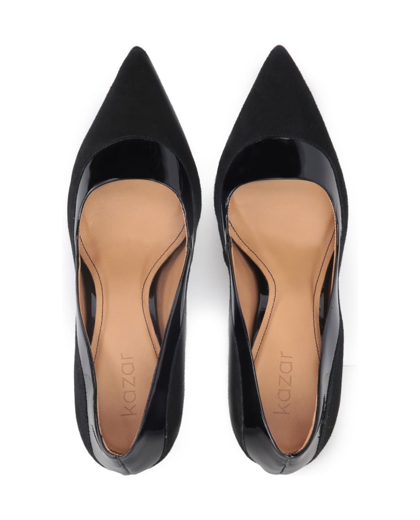 Kazar-Chic-black-pumps-made-of-shiny-patent-leather-and-suede-čierna
