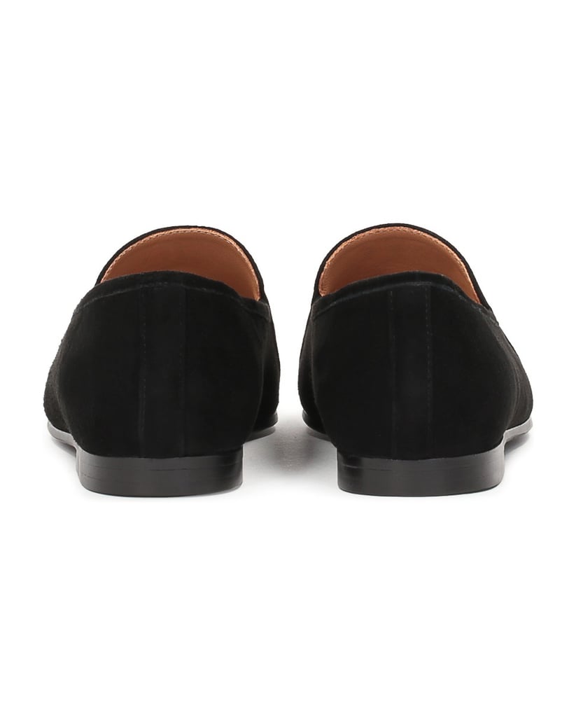 Kazar-Ladies-black-soft-suede-flat-shoes-čierna