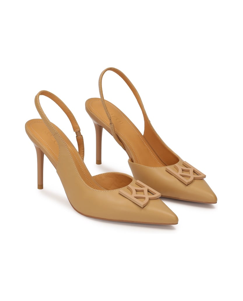 Kazar-Lederpumps-mit-offenem-Absatz-beige