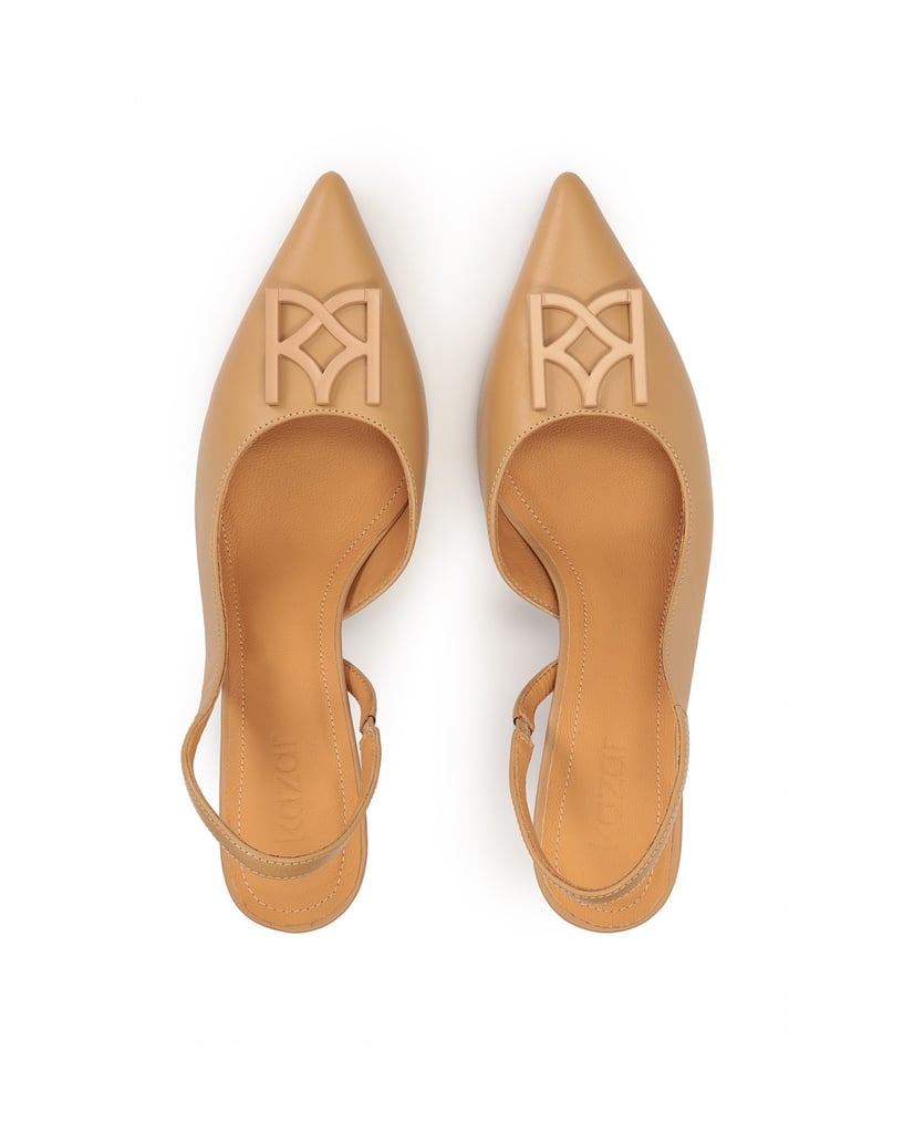 Kazar-Lederpumps-mit-offenem-Absatz-beige