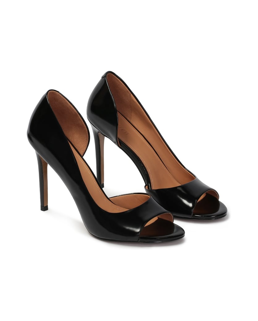 Kazar-Peep-Toe-Pumps-aus-Leder-schwarz