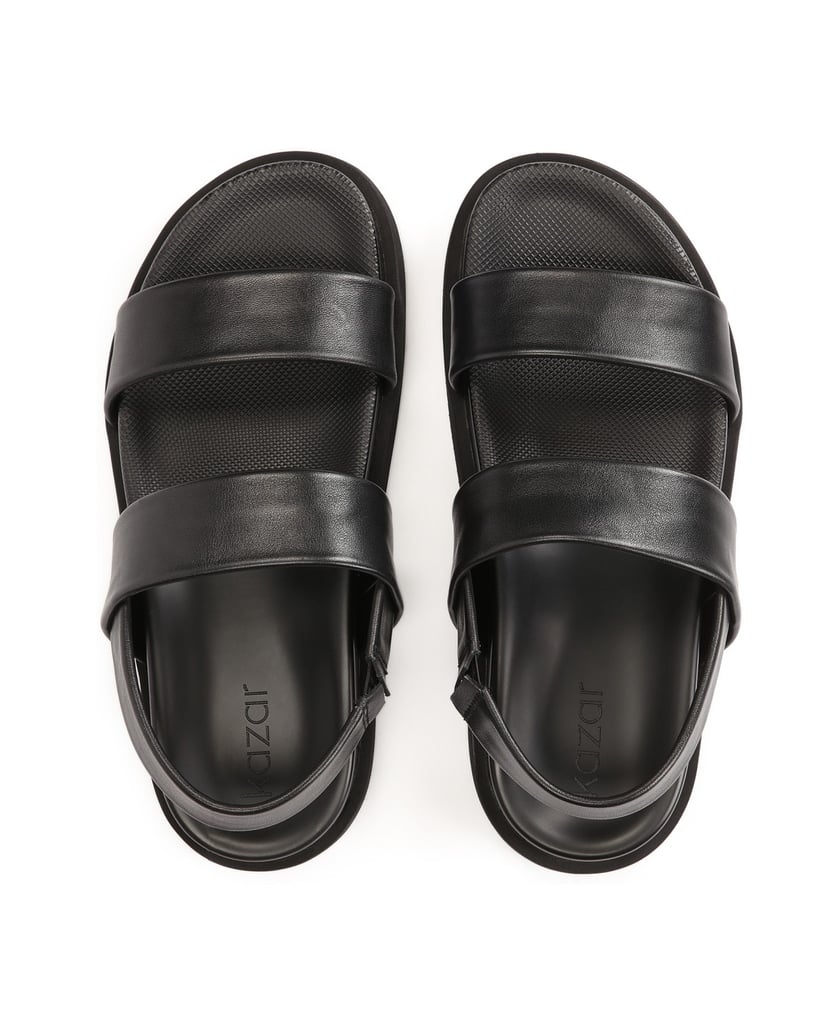 Kazar-Schwarze-Ledersandalen-mit-elastischem-R-schwarz