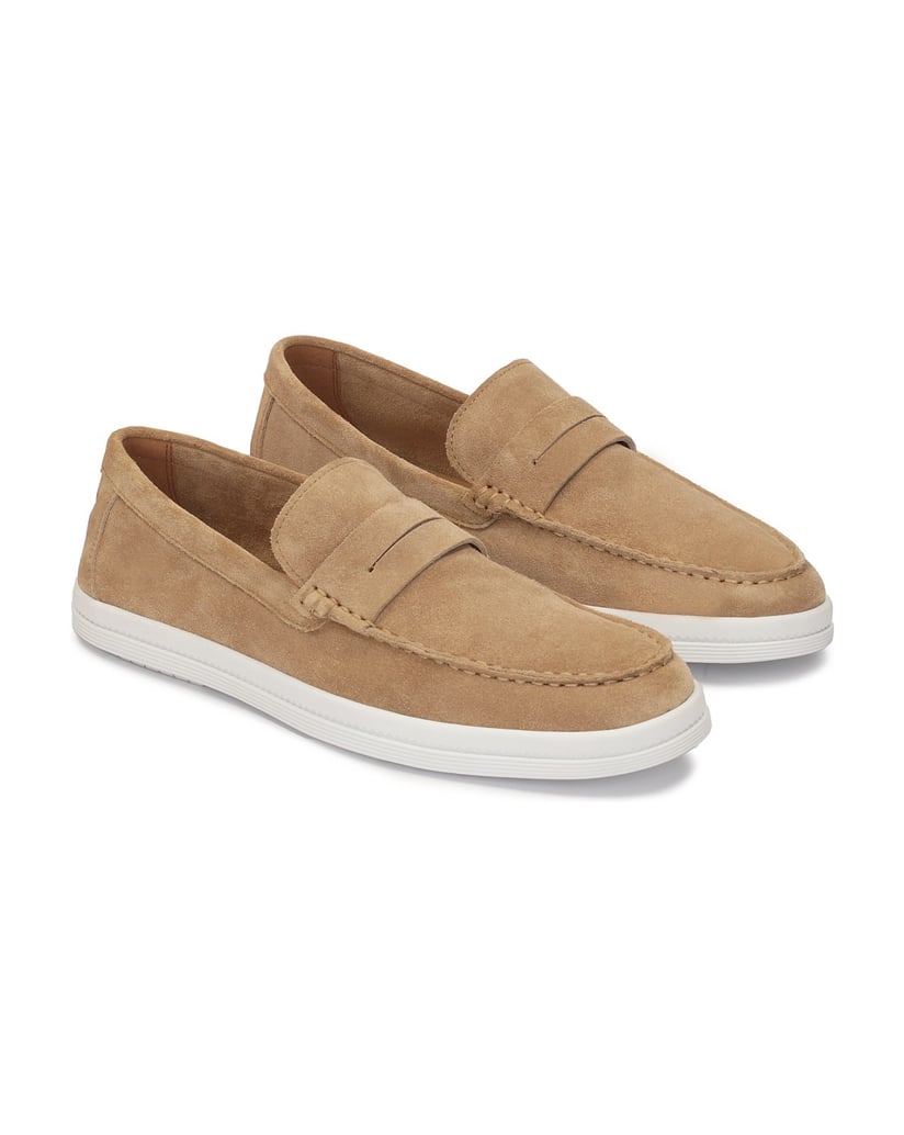 Kazar-Beigefarbene-Slip-on-Sneakers-mit-weißer-beige
