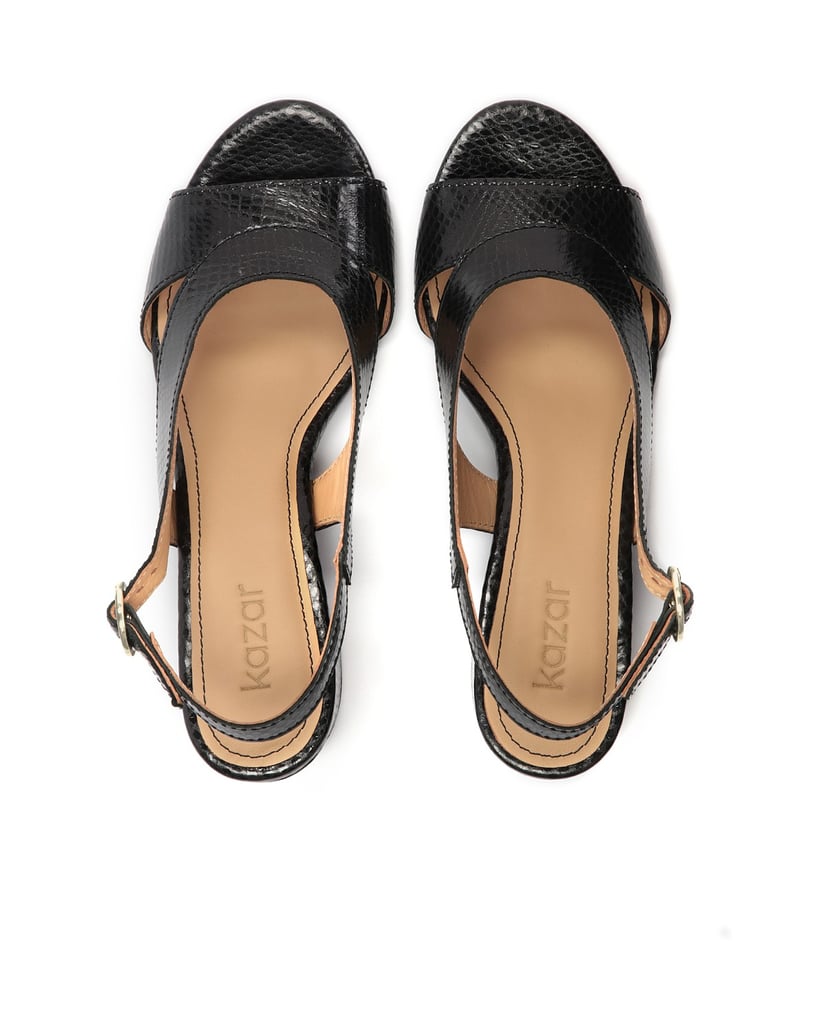 Kazar-Schwarze-Ledersandalen-mit-breitem-Absat-schwarz
