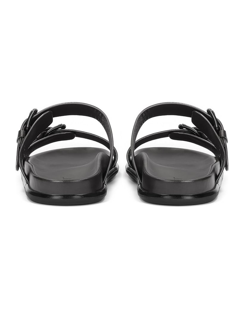 Kazar-Schwarze-Pantoletten-aus-genarbtem-Leder-schwarz