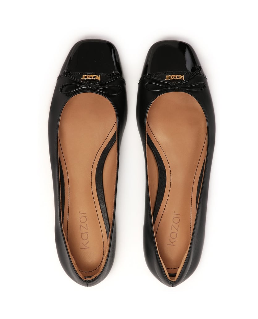 Kazar-Schwarze-Leder-Ballerinas-mit-Zehen-aus