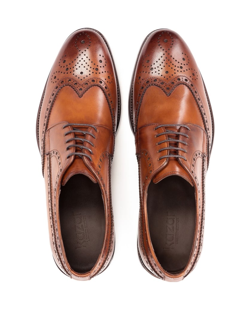 Kazar-Klassische-braune-Brogues-mit-Rosettenve-braun