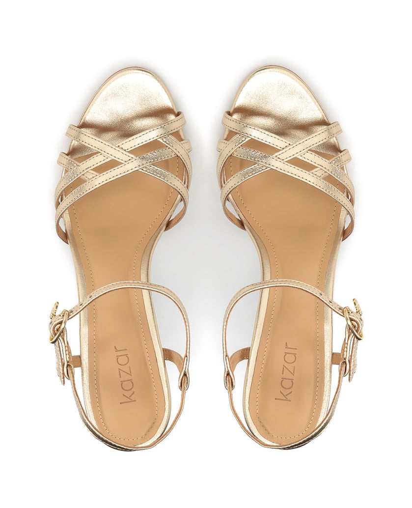 Kazar-Golden-sandals-with-woven-straps-zlatá