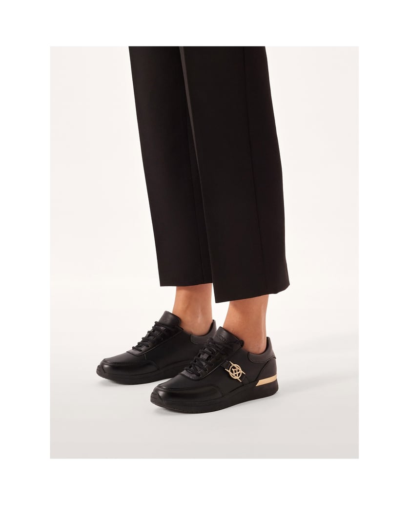 Kazar-Schwarze-Ledersneakers-mit-goldenen-Elem-schwarz