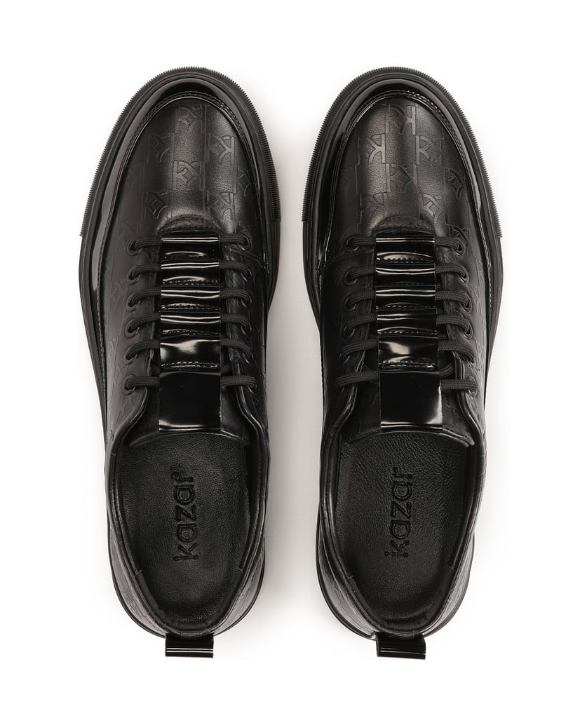 Kazar-Schwarze-Turnschuhe-mit-geprägtem-Muster-schwarz