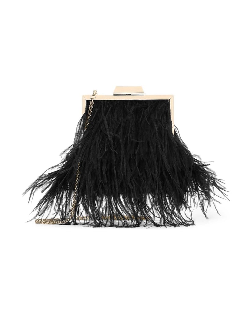 Kazar-Black-evening-handbag-with-feathers-čierna