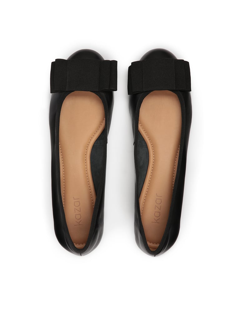 Kazar-Schwarze-Damen-Ballerinas-mit-Textilschl