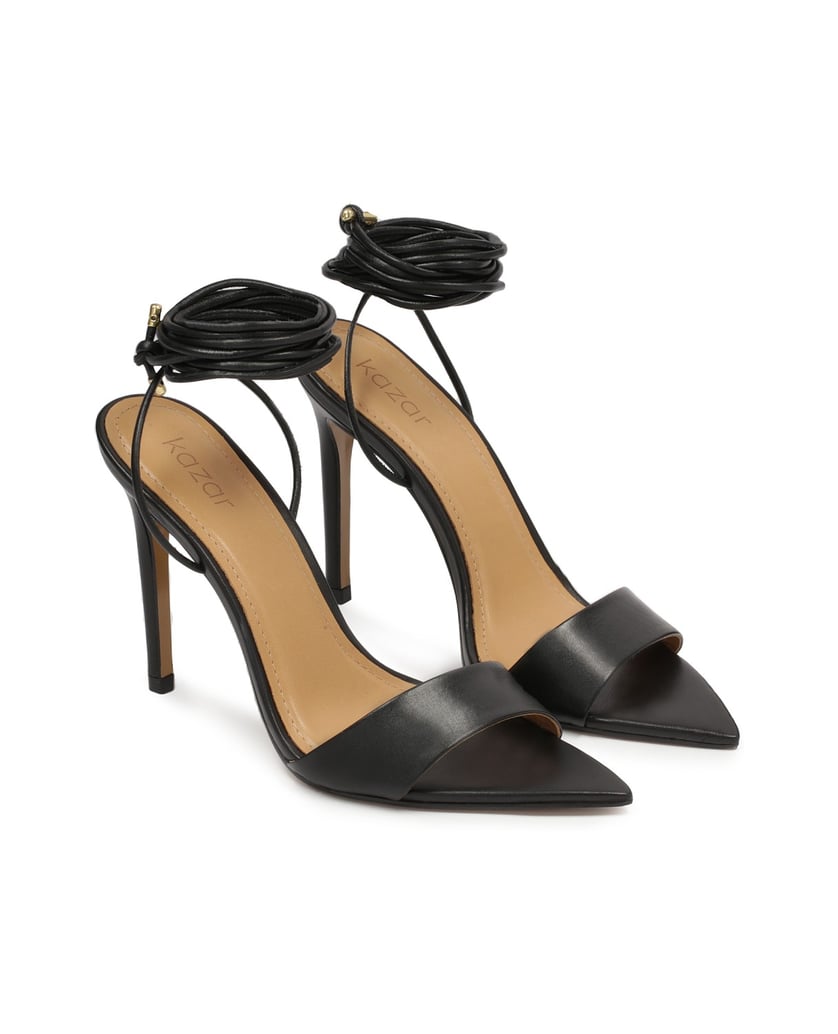 Kazar-Lace-up-sandals-with-pointy-toes-černá