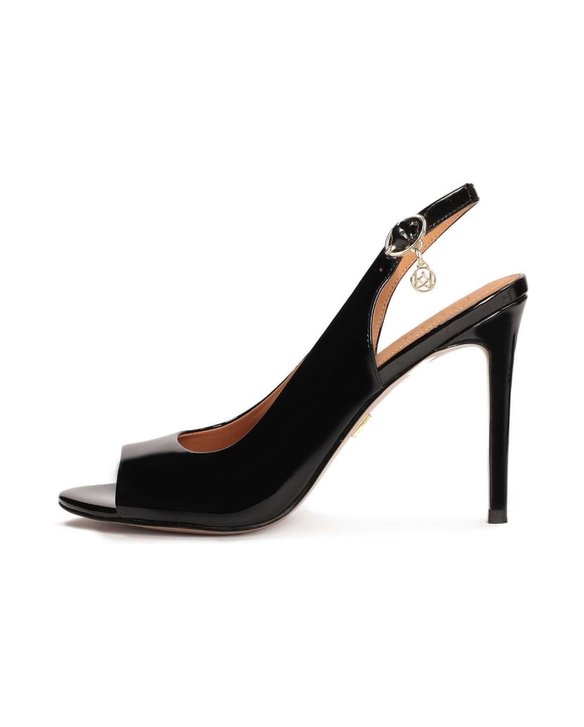 Kazar-Black-patent-leathered-sandals-with-a-covered-upper-černá