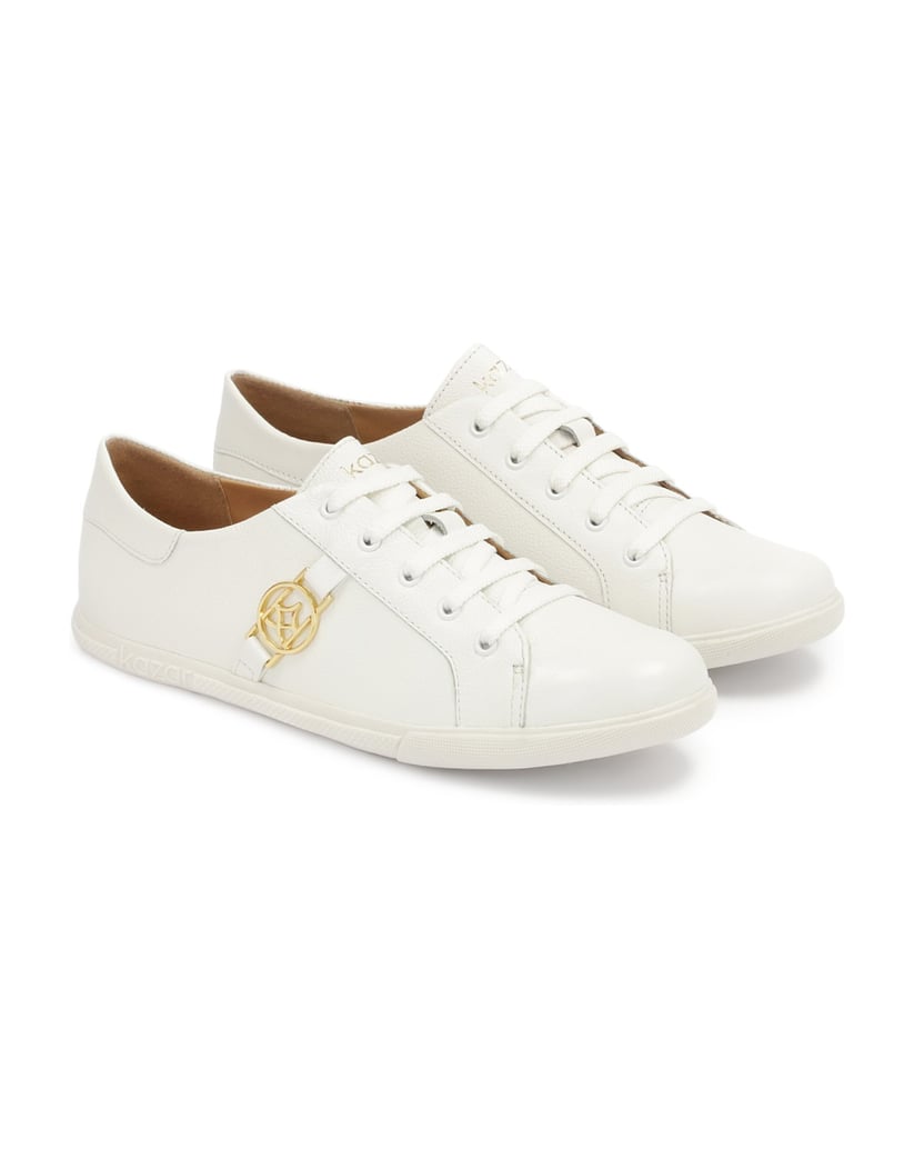 Kazar-Weiße-Turnschuhe-aus-Leder-mit-Monogramm-weiss
