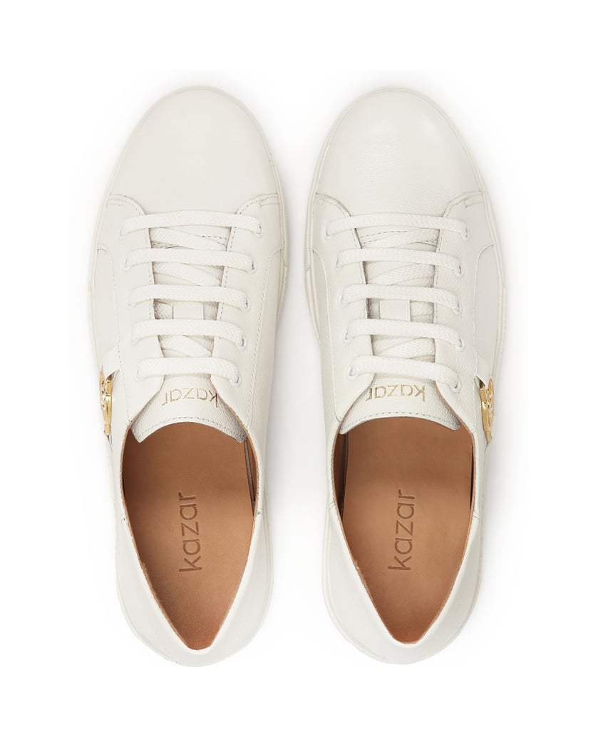 Kazar-Weiße-Turnschuhe-aus-Leder-mit-Monogramm-weiss
