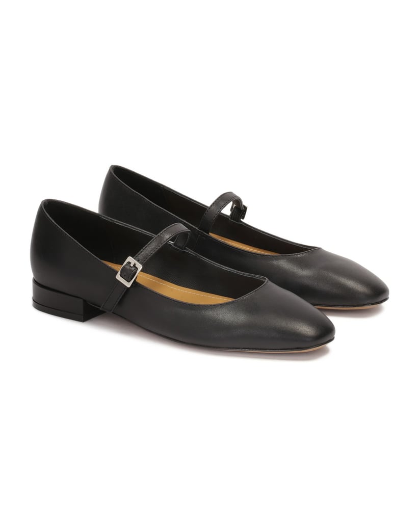 Kazar-Black-flat-heeled-pumps-with-strap-fastening-černá