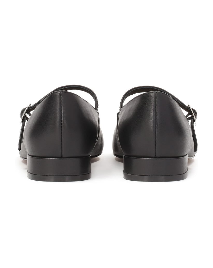 Kazar-Black-flat-heeled-pumps-with-strap-fastening-černá