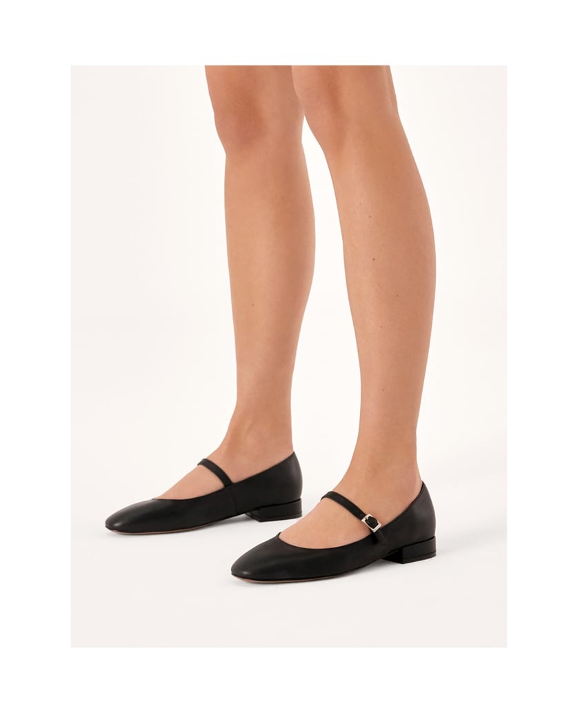 Kazar-Black-flat-heeled-pumps-with-strap-fastening-černá