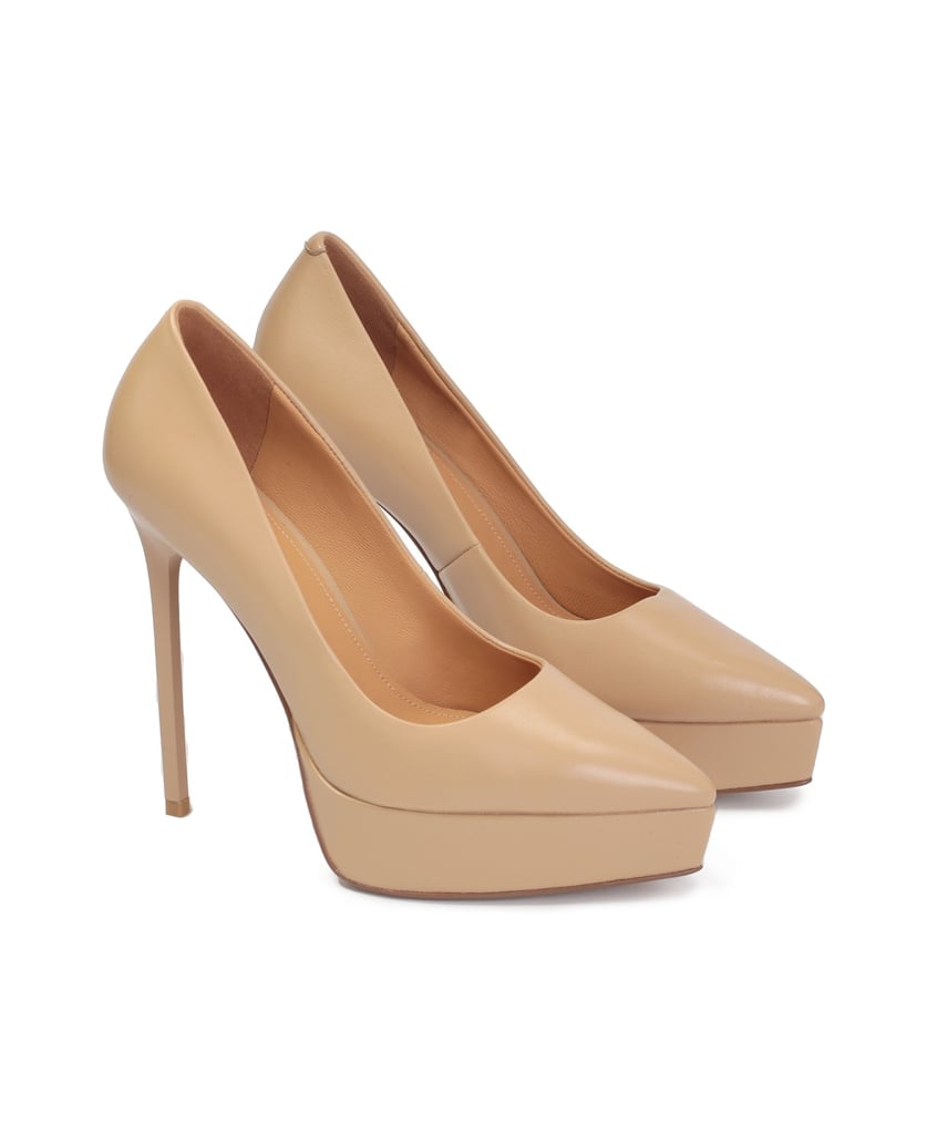 Kazar-Lederpumps-mit-hohem-Absatz-und-Plateau-beige