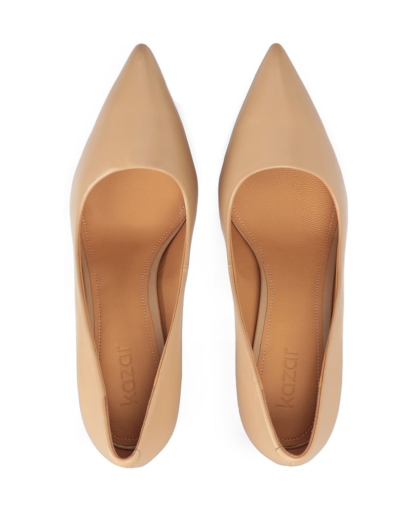Kazar-Lederpumps-mit-hohem-Absatz-und-Plateau-beige