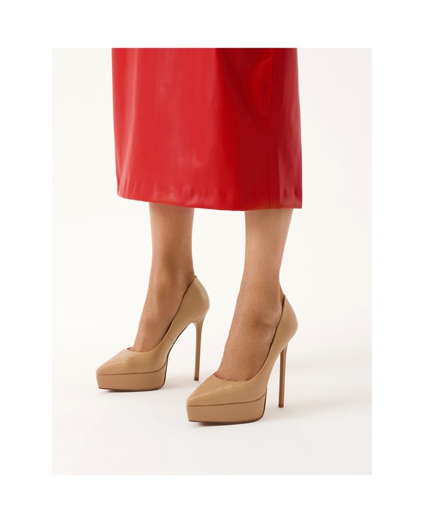 Kazar-Lederpumps-mit-hohem-Absatz-und-Plateau-beige