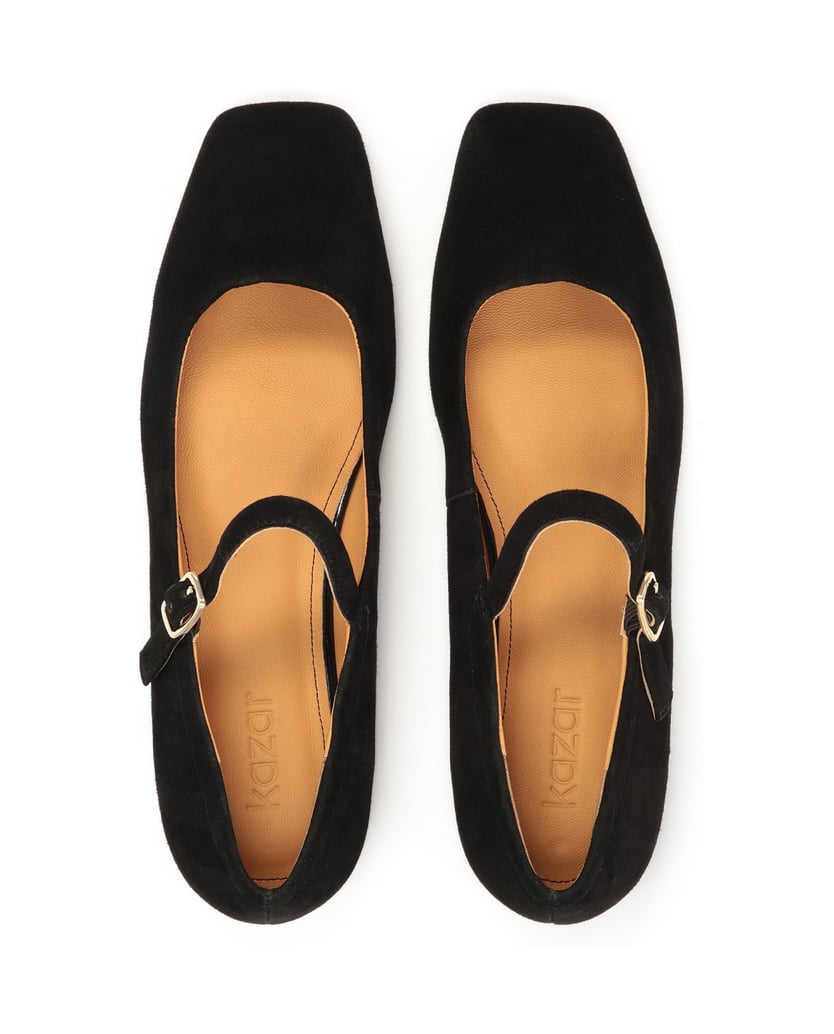 Kazar-Schwarze-Ballerinas-auf-flacher-Sohle-schwarz