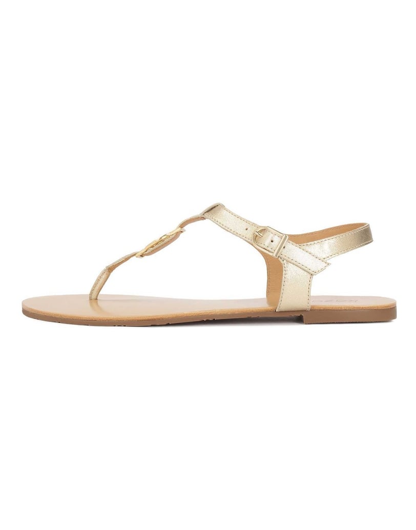 Kazar-Flat-sandals-in-golden-leather-zlatá