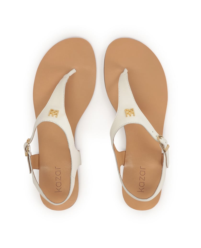 Kazar-Leather-sandals-on-a-flat-sole-biela