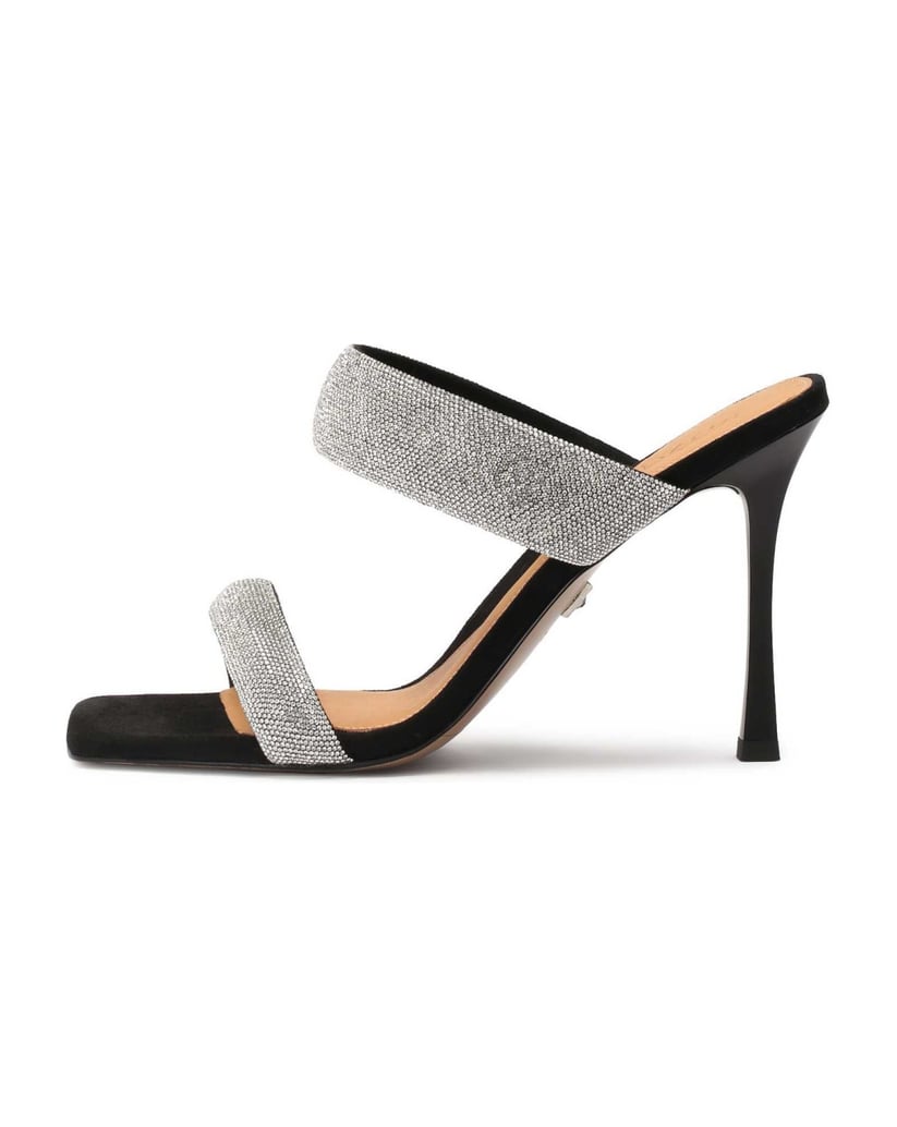 Kazar-Schwarze-Pantoletten-auf-Absätzen-mit-gl-schwarz