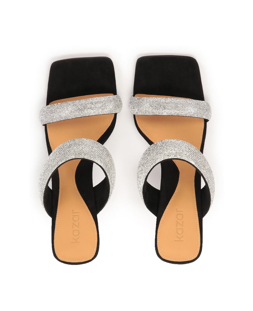 Kazar-Schwarze-Pantoletten-auf-Absätzen-mit-gl-schwarz