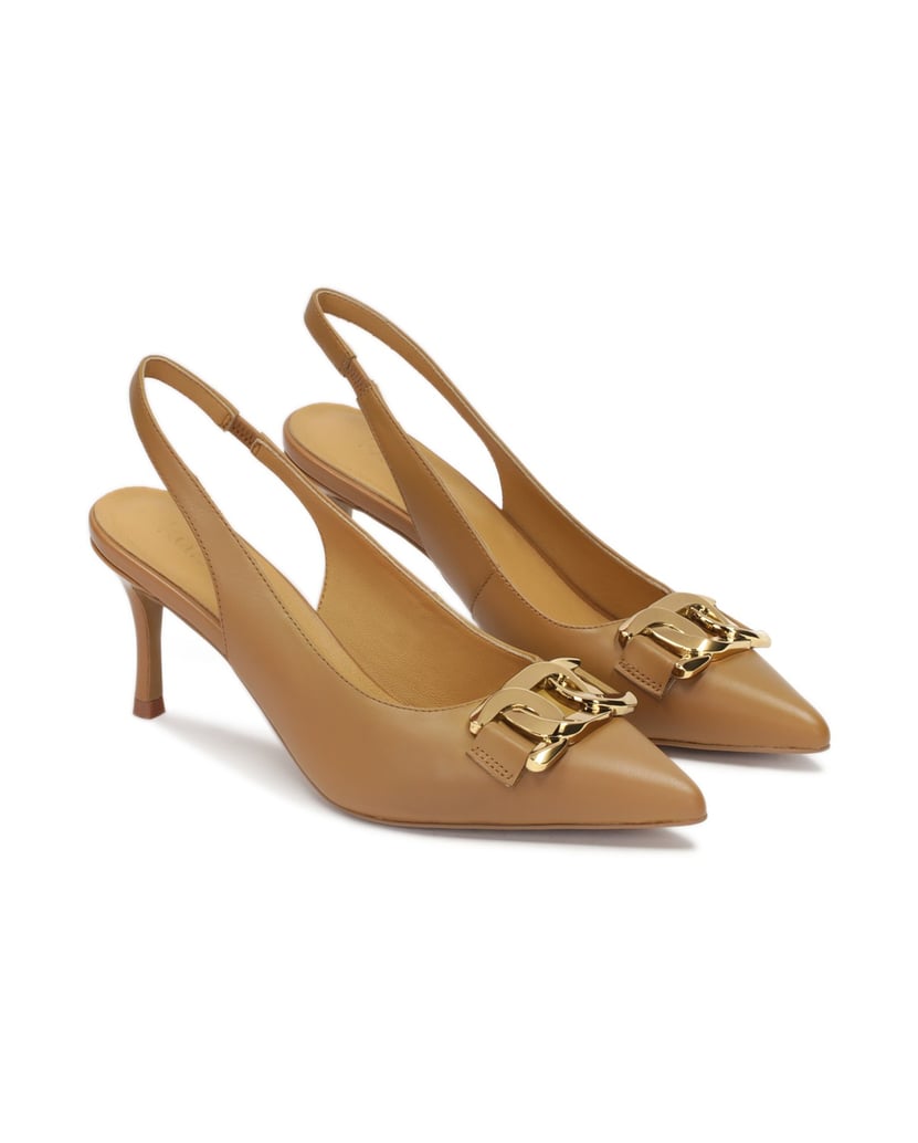 Kazar-Slingback-Pumps-aus-Leder-mit-einer-Kett