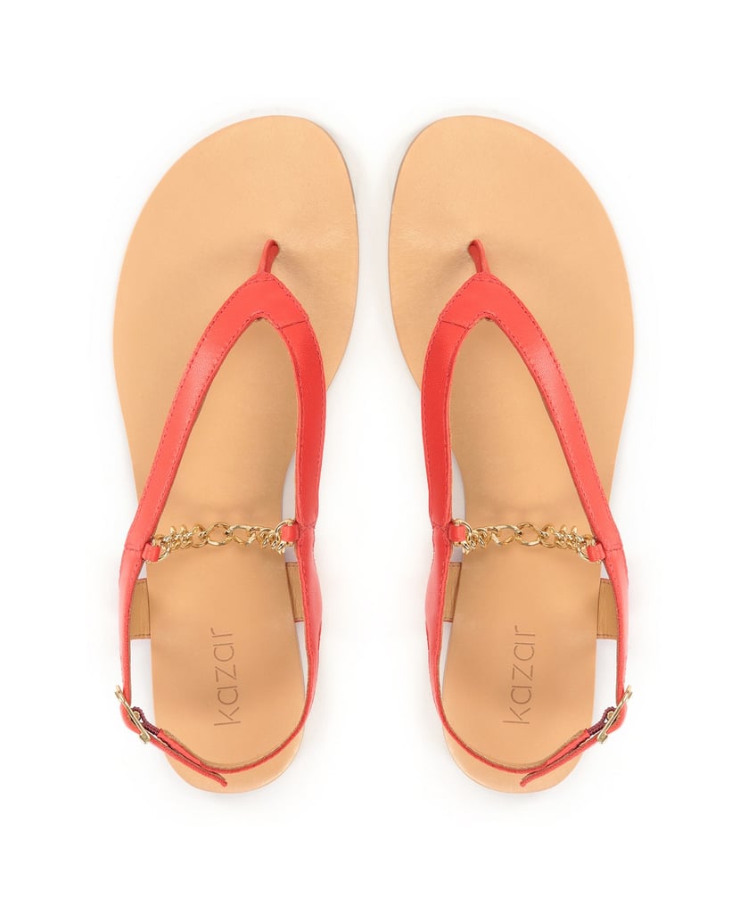 Kazar-Comfortable-sandals-on-flat-heels-červená