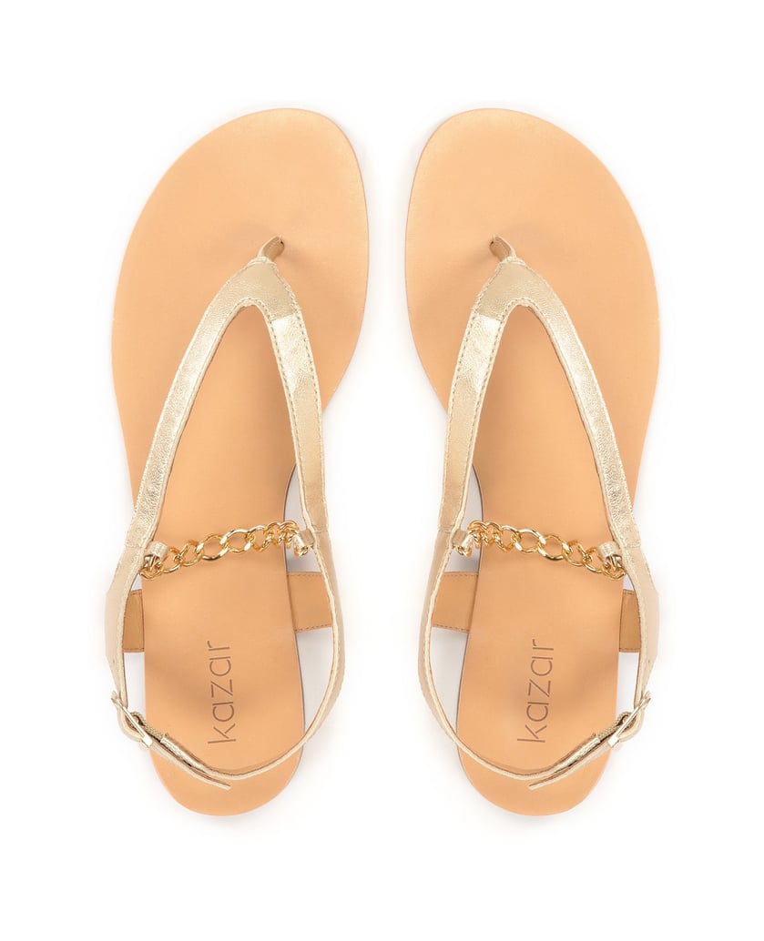 Kazar-Golden-sandals-made-of-grain-leather-zlatá