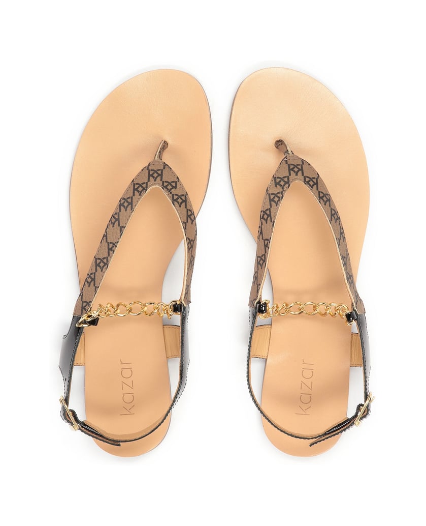 Kazar-Cute-sandals-on-comfortable-flat-soles-čierna